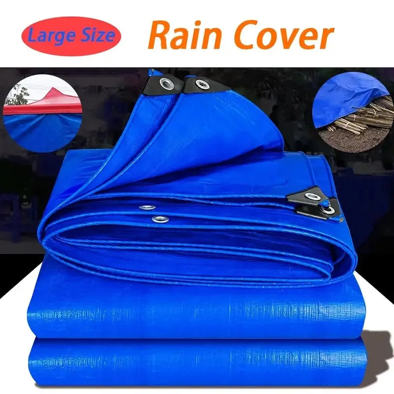 Bache de protection Multiusages, bleu Imperméable avec Œillets, Pour Voitures, Bateaux, Meubles de Jardin, ,Bois, Piscines, Camping ... PVC غطاء من القماش المشمع مقاوم للماء - SQES