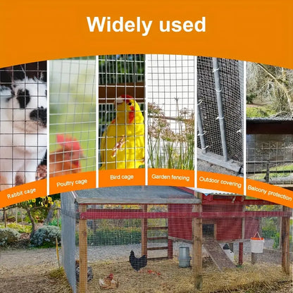 Grillage de cage à Poules Galvanisé Rouleau de 10 mètres – Maille 25x25 pour Jardin - SQES