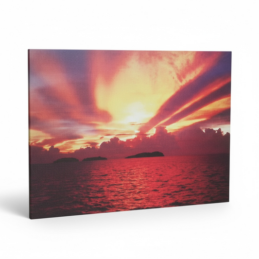 Tableau Coucher de Soleil 50x70cm Toile Textile Haute Qualité