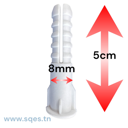 Cheville Plastique en PEHD – Résistance Maximale pour Fixations Solides 8mm