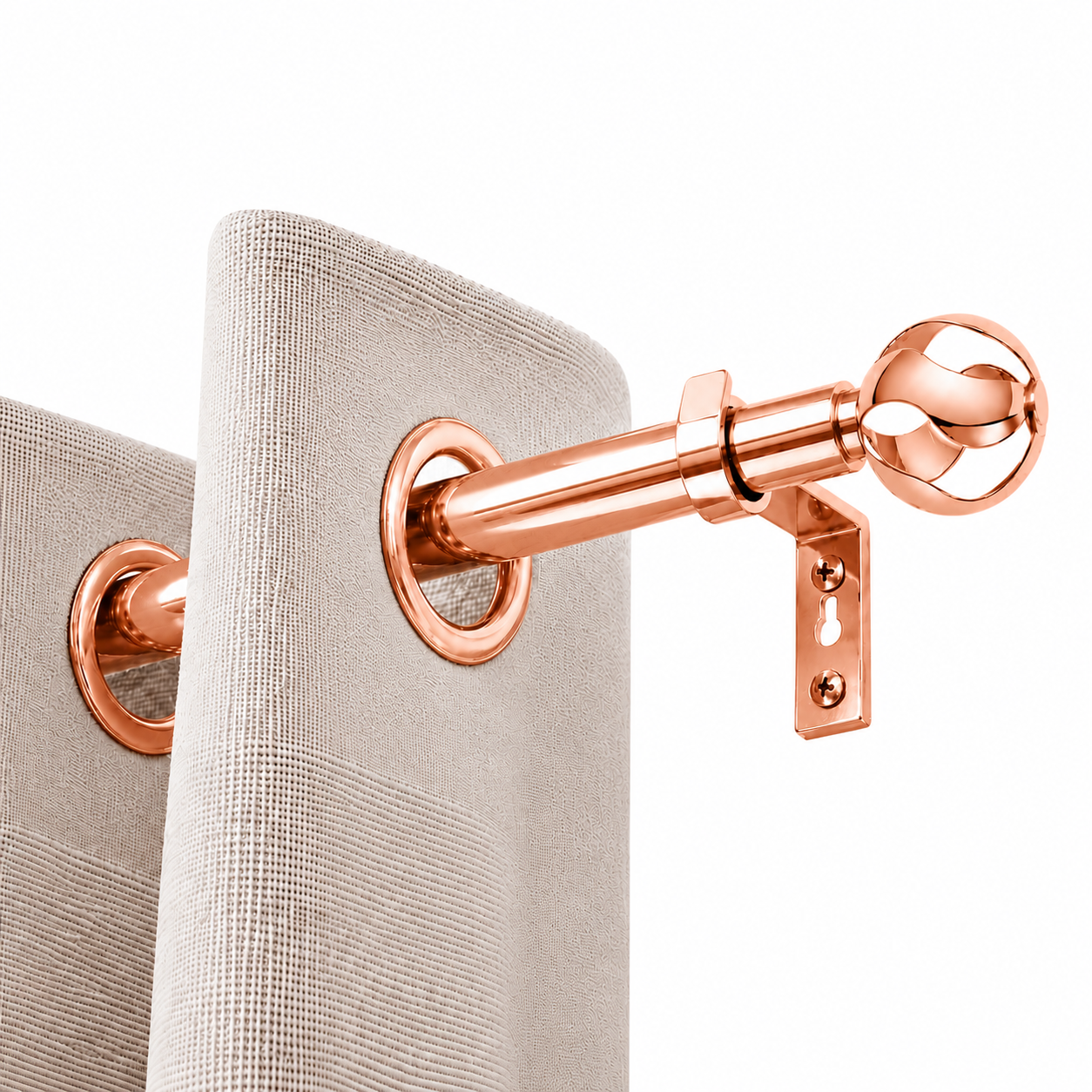 Embout Pour Tube à Rideaux MIRAGE DN25 Or Rosé Brillant – Lot 2 pcs