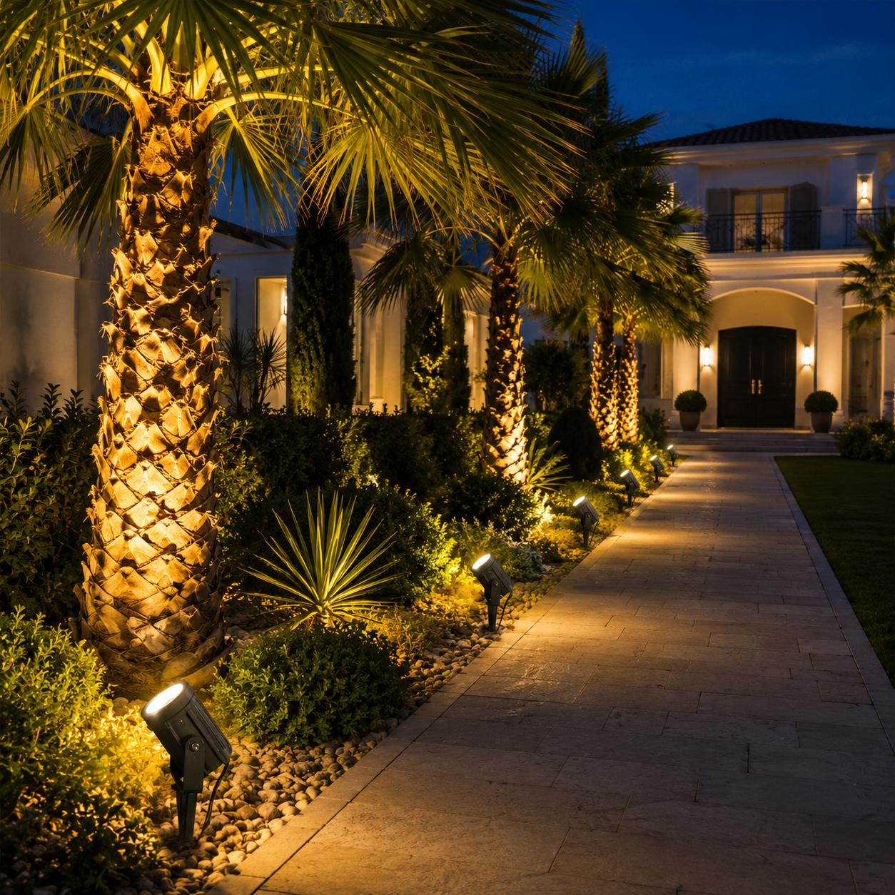 Projecteur LED de Jardin sur Piquet FOMSI HS300-331 – 25W COB IP65 – 3000K