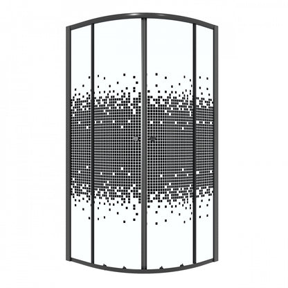 Cabine de douche rond 80/80/190 Noir