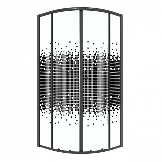 Cabine de douche rond 90/90/190 Noir