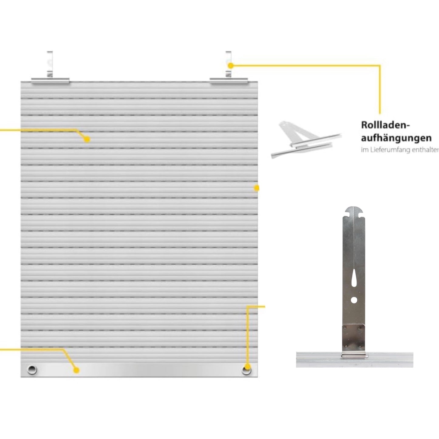 Tirante double - Attache Volet Roulant Aluminium Acier Inoxydable Crochet Unique