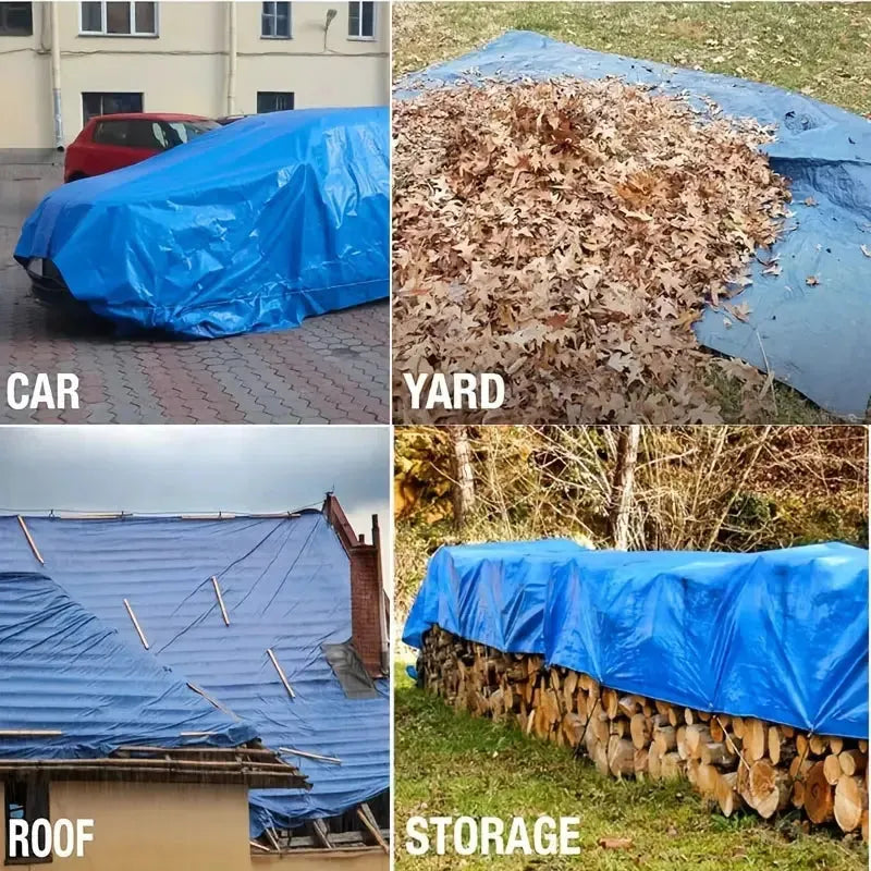 Bache de protection 5Mx4M Multiusages, bleu Imperméable avec Œillets, Pour Voitures, Bateaux, Meubles de Jardin, ,Bois, Piscines, Camping - SQES
