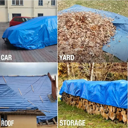Bache de protection 5Mx4M Multiusages, bleu Imperméable avec Œillets, Pour Voitures, Bateaux, Meubles de Jardin, ,Bois, Piscines, Camping - SQES