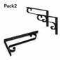 Support Étagère Fer Forgé Noir – Pack 2
