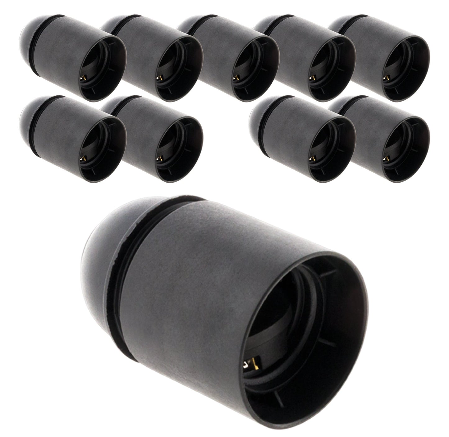 Douille Lisse E27 Noire - Support Ampoule Standard