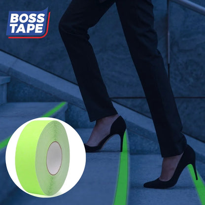 BOSSTAPE Ruban antidérapant adhésif au sol pour escaliers Phosphorescent - SQES