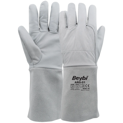 Gants de soudage a l'argon en cuir véritable de chèvre - SQES