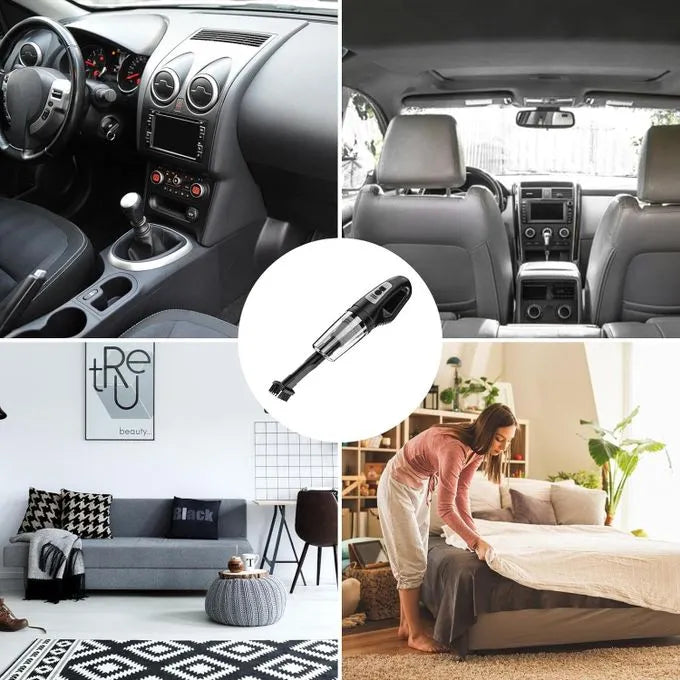 Aspirateur a Main 2 en 1 sans fil - Facile a Transporter - Rechargeable USB 12V - Mini aspirateur Pour voiture, Maison & Bureau - SQES