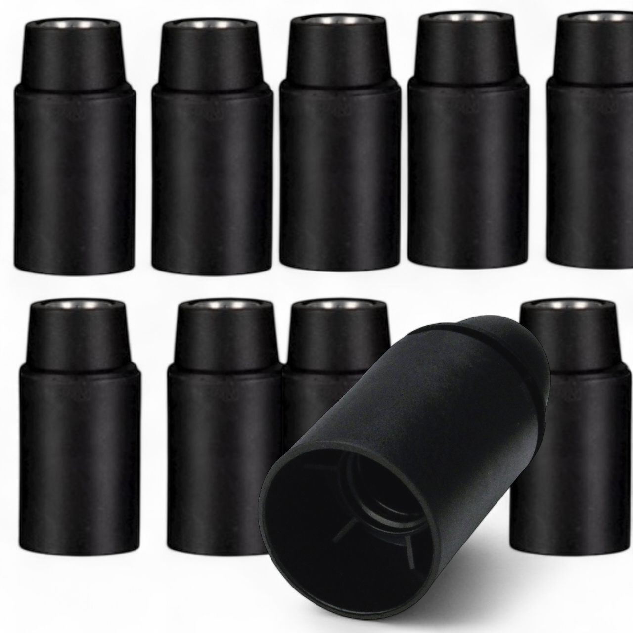 Douille Lisse E14 Noire - Support Ampoule Petit Culot