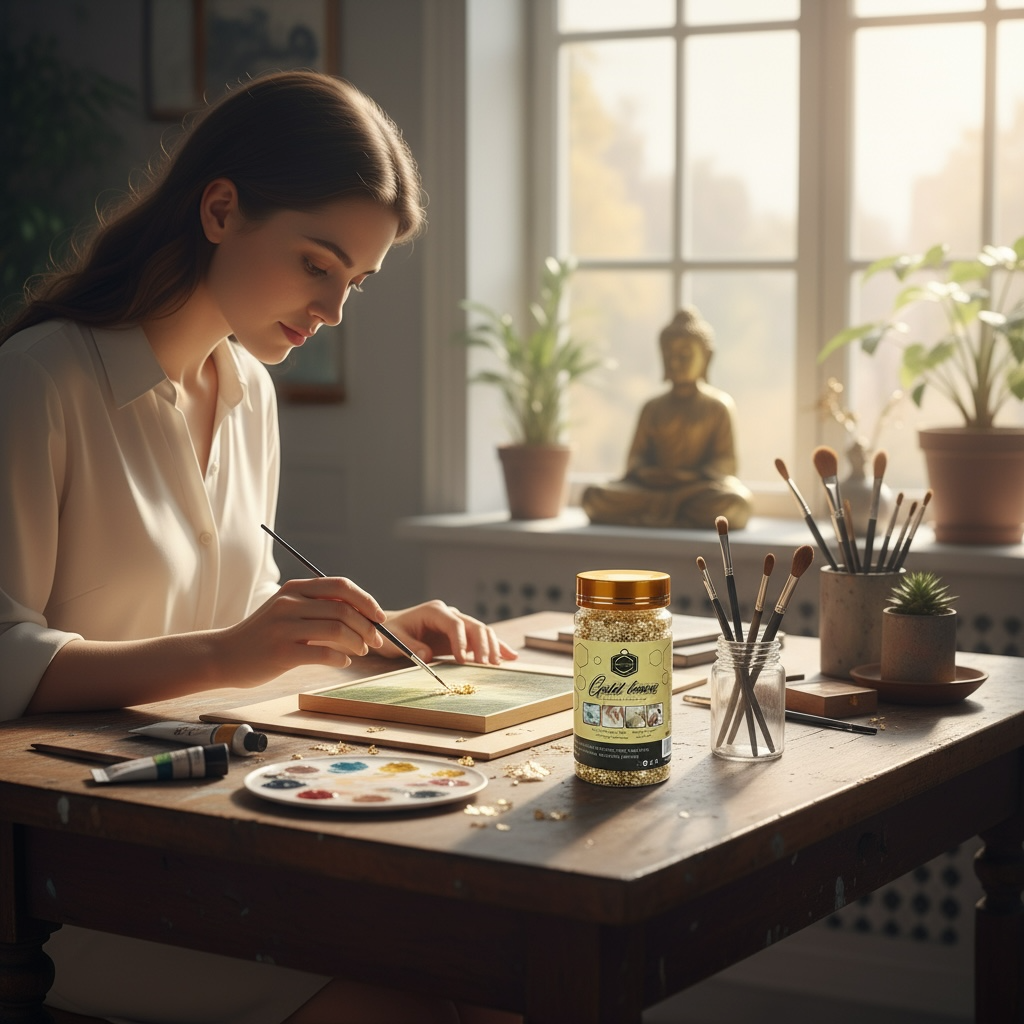 Flocons de Feuilles d'Or pour Artisanat, Peinture et Décoration Ongles