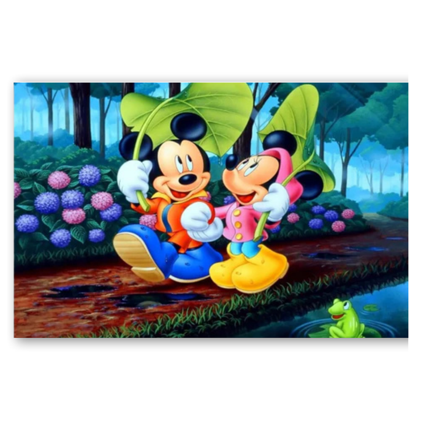 Lot de 3 Tableaux Décoratifs Hiver Féerique - Mickey Minnie Chalet Enneigé