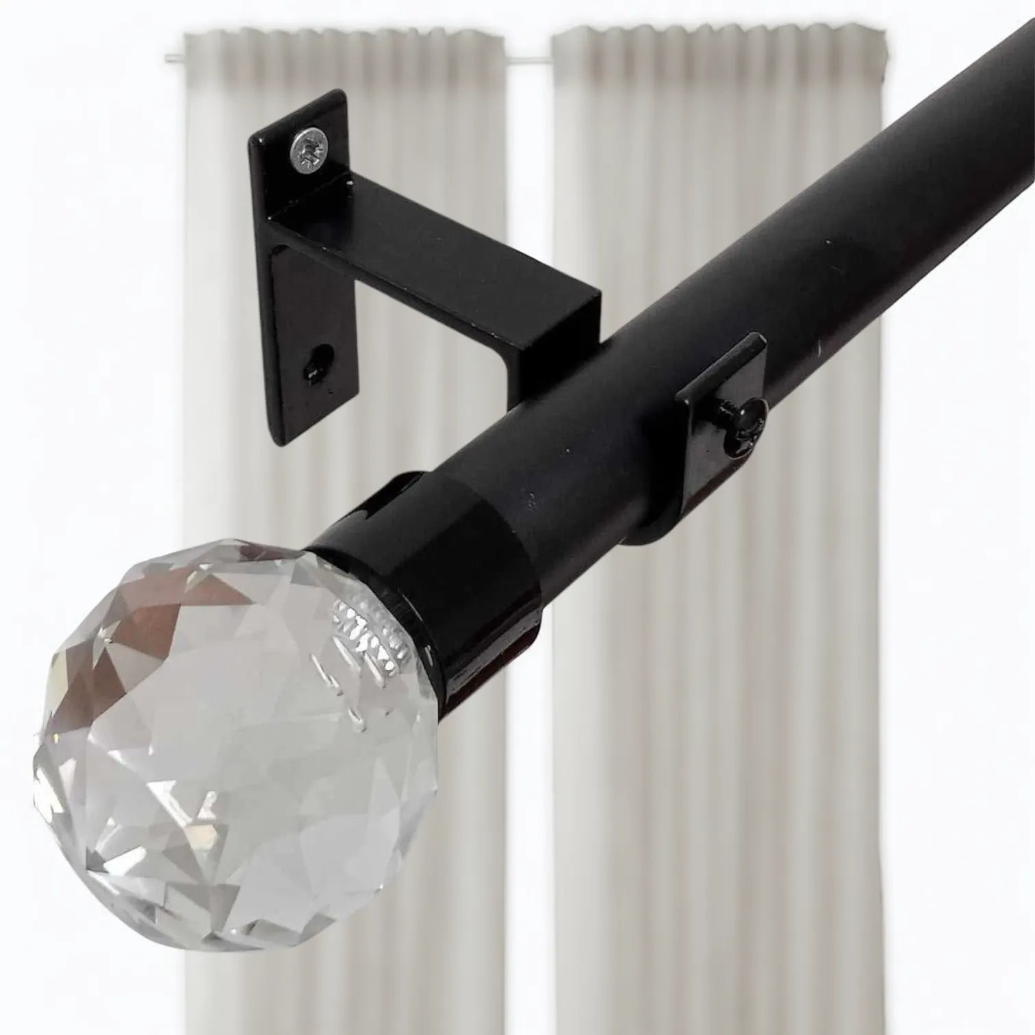 Tringle à rideau avec embouts cristal Noir - Mhirsi - SQES