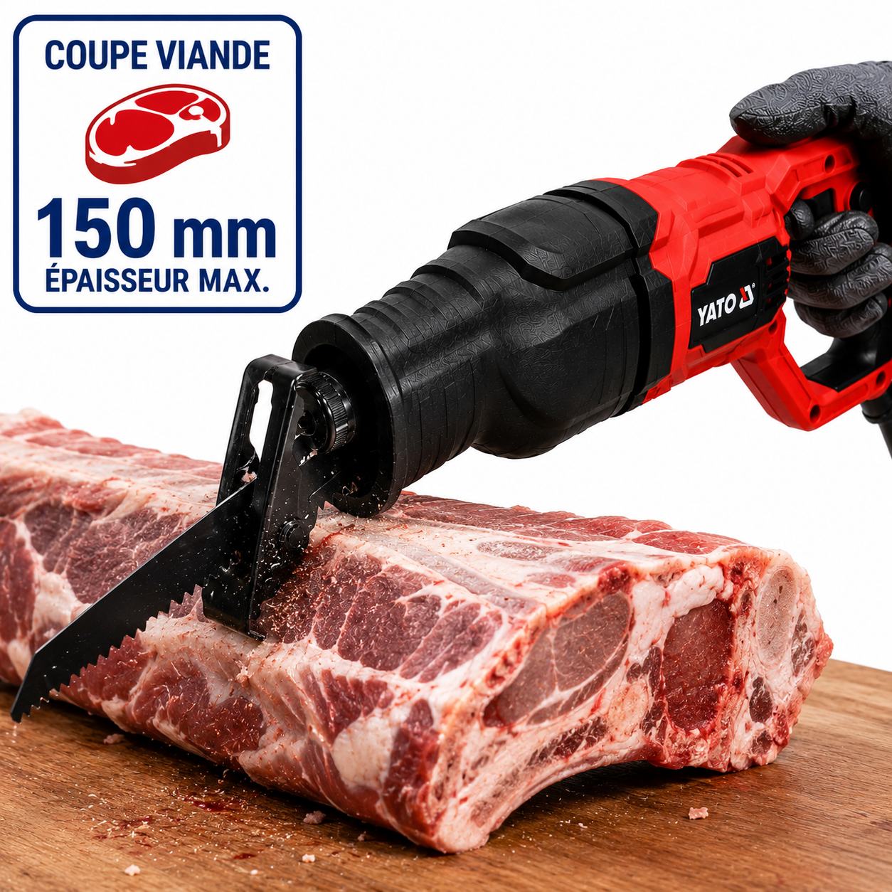 Scie Sabre YATO 1050W YT-82281 – Coupe Bois 150mm & Métal 10mm