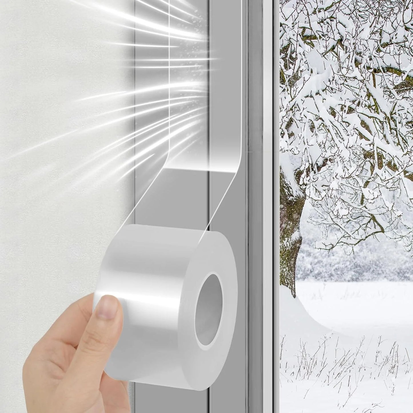 Ruban d'Étanchéité Transparent pour Fenêtre 10m x 5cm