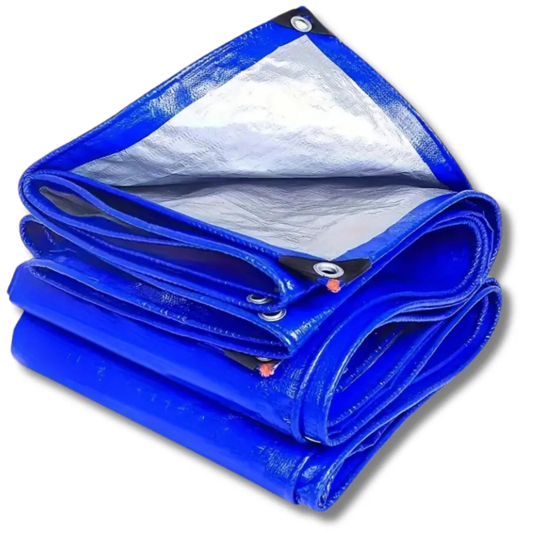Bache de protection Multiusages, bleu Imperméable avec Œillets, Pour Voitures, Bateaux, Meubles de Jardin, ,Bois, Piscines, Camping ... PVC غطاء من القماش المشمع مقاوم للماء - SQES
