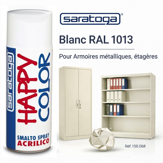 Spray Happy Color Blanc RAL 1013 400ml Réf.150.068 - Saratoga