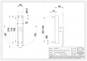 IBFM Crémone à Clé NR 565 avec Poignée