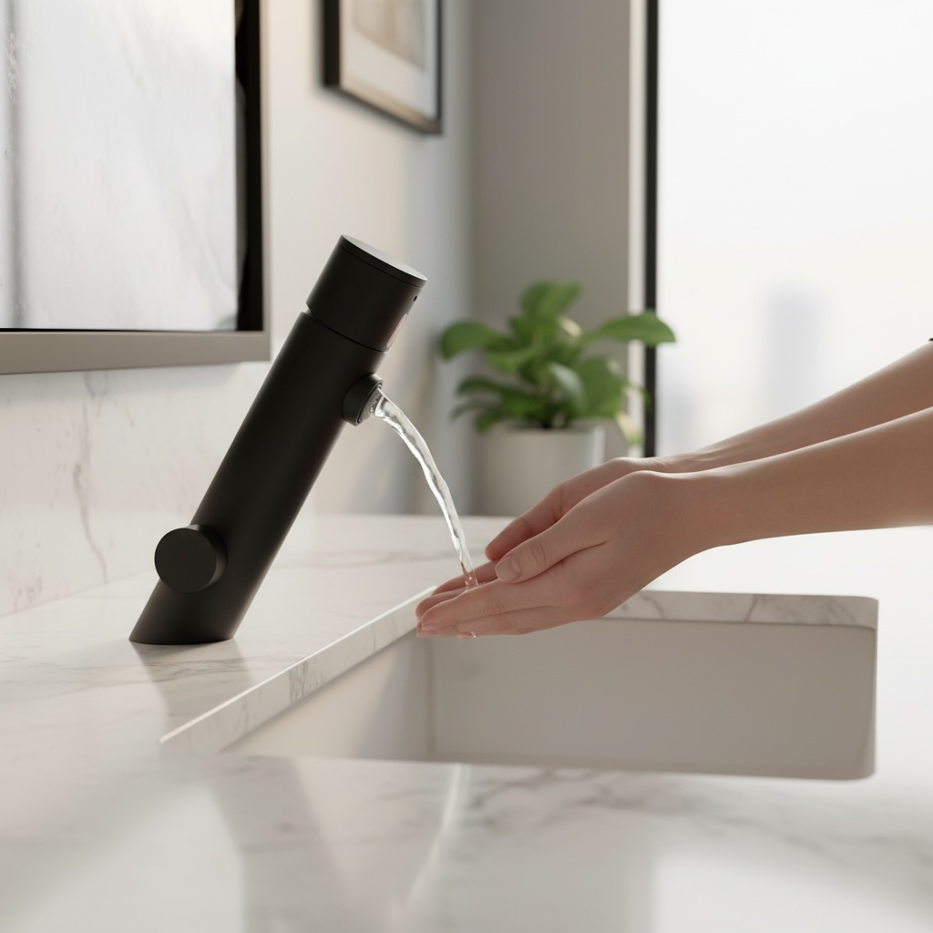 Robinet de Lavabo à Piles Infrarouge Noir MCM Italie - Article 702601