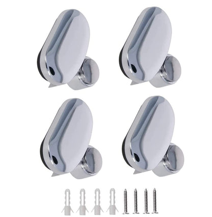 Lot de 8 Clips Miroir Murale Plastique Support Ovale Argenté