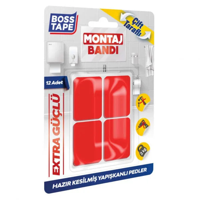 BOSS TAPE 12 Plaque de montage double face en acrylique 25x30mm - SQES