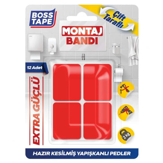 BOSS TAPE 12 Plaque de montage double face en acrylique 25x30mm - SQES