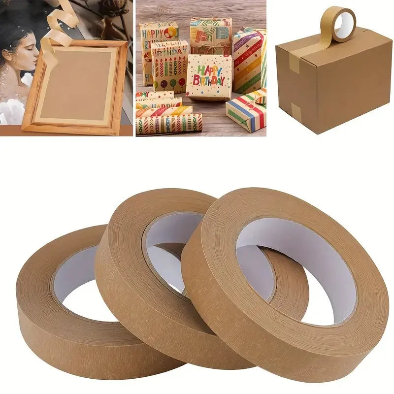 BOSS TAPE Ruban D'emballage Adhésif en Papier Écologique - Efficace et Recyclable - Kraft Marron - SQES