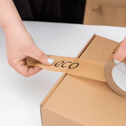 BOSS TAPE Ruban D'emballage Adhésif en Papier Écologique - Efficace et Recyclable - Kraft Marron - SQES