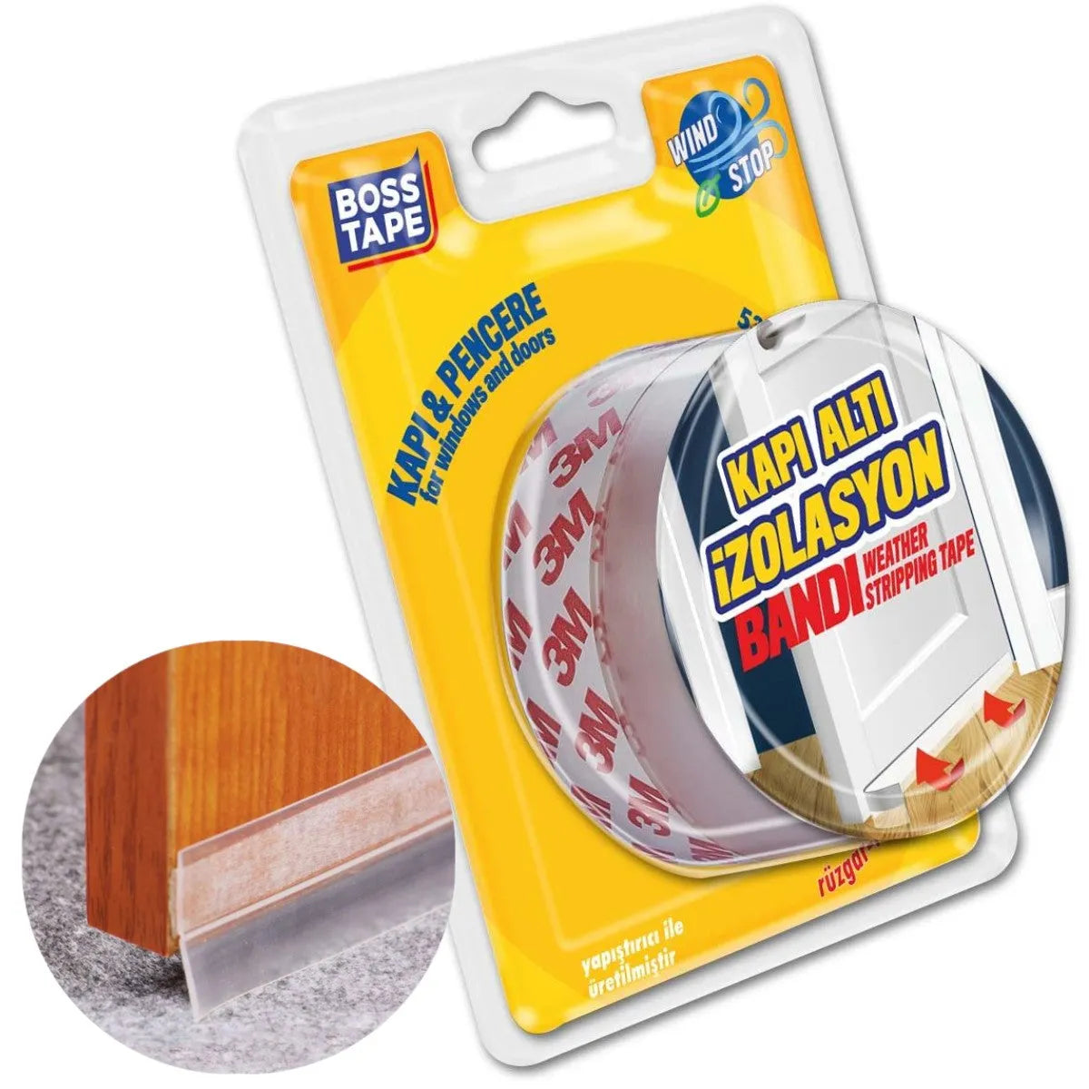 BOSS TAPE Ruban de Calfeutrage Portes et Fenêtres, Joint de Porte en Caoutchouc Adhésive - SQES