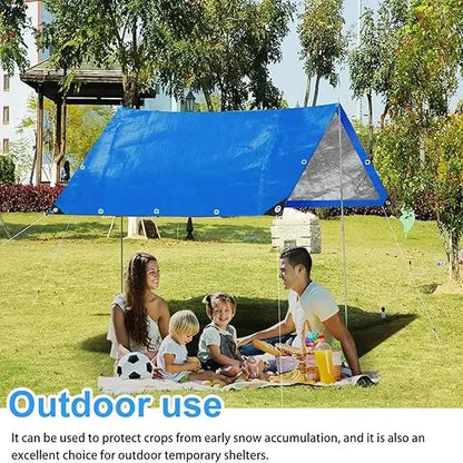 Bache de protection 5Mx4M Multiusages, bleu Imperméable avec Œillets, Pour Voitures, Bateaux, Meubles de Jardin, ,Bois, Piscines, Camping - SQES