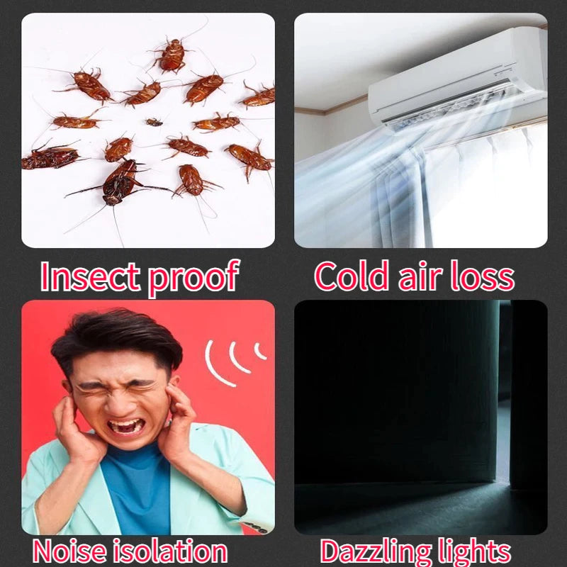 Bas de Porte Double Stop Noir 95cm - Bourrelet Isolation Thermique Acoustique