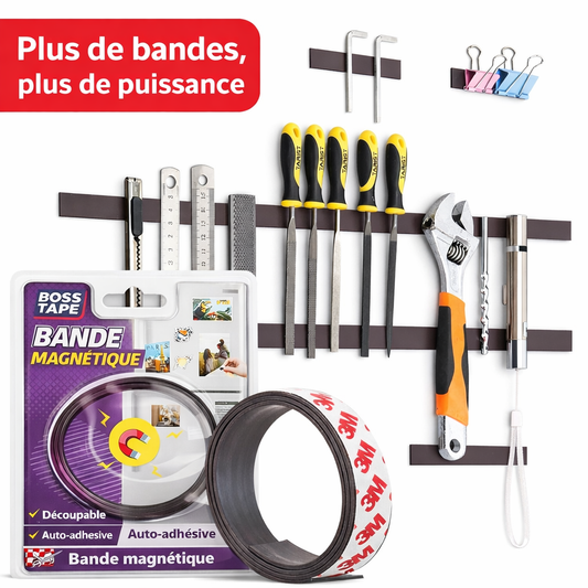 Bande Magnétique Autocollante BOSS TAPE 60cm x 20mm - Adhésif 3M - Quincaillerie SQES Ariana Menzah 8 Tunisie