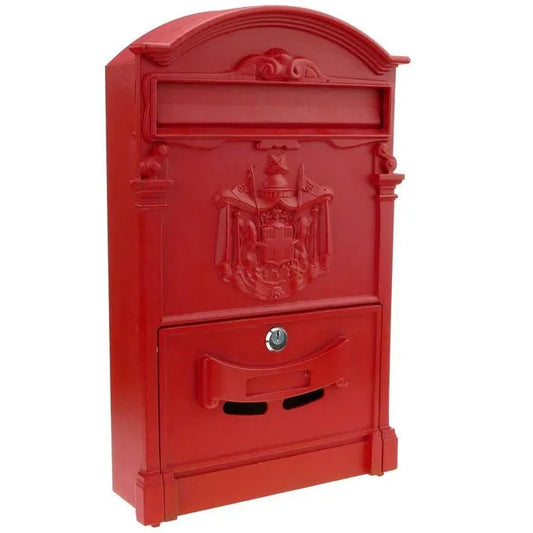 Boîte aux Lettres rétro Antique - Rustique - Inoxydable en aluminium - Rouge - SQES