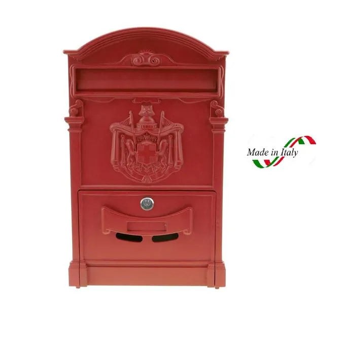 Boîte aux Lettres rétro Antique - Rustique - Inoxydable en aluminium - Rouge - SQES