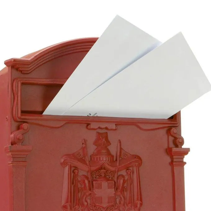 Boîte aux Lettres rétro Antique - Rustique - Inoxydable en aluminium - Rouge - SQES