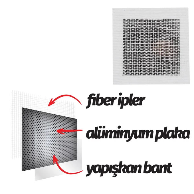 Boss Tape Wall Patch Rustine Murs Plafonds 15x15cm - Aluminium Fibres - SQES Menzah 8