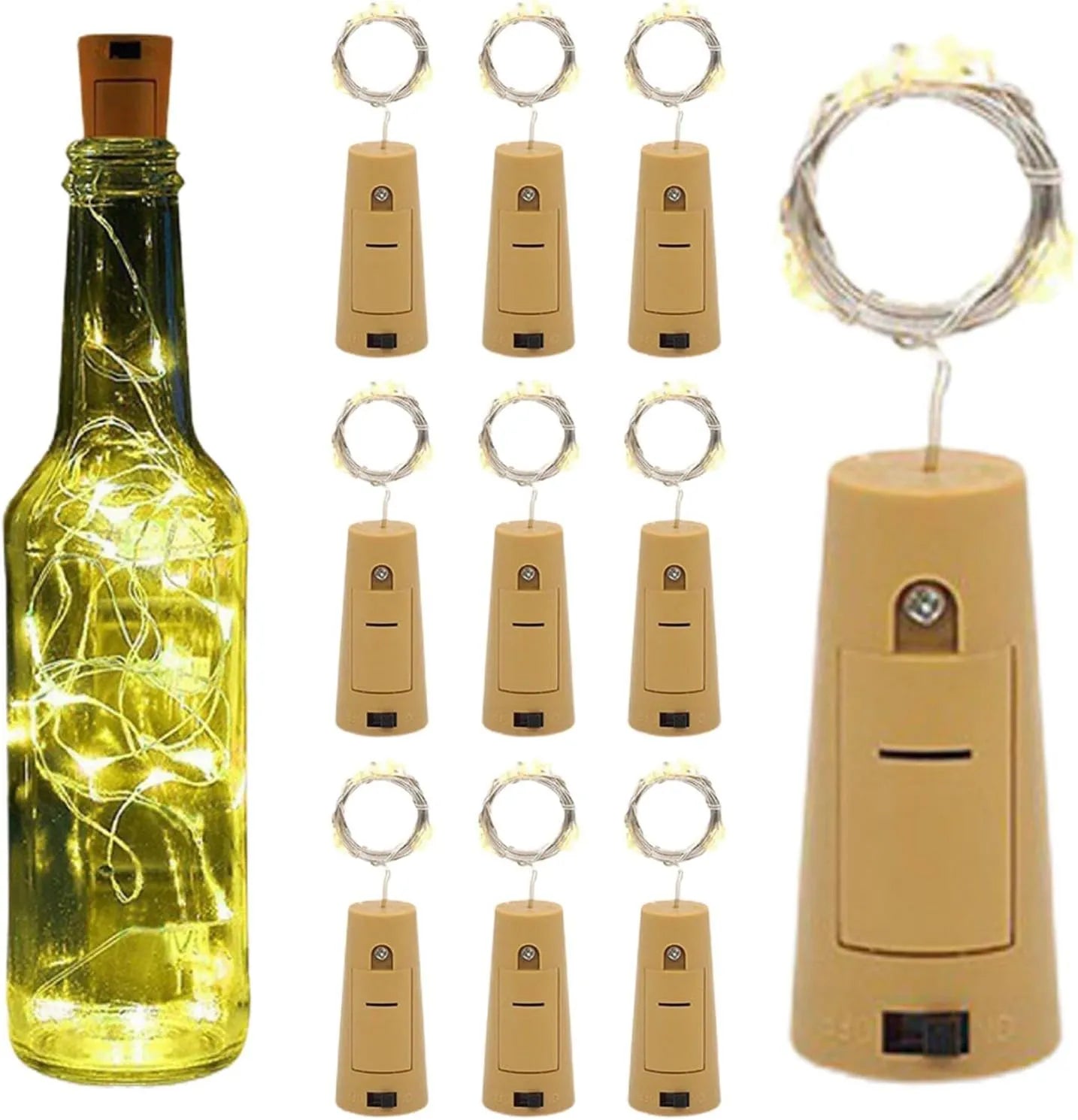 Lot 3 Guirlandes Bouchon de vin LED Lumineux (20leds) - SQES