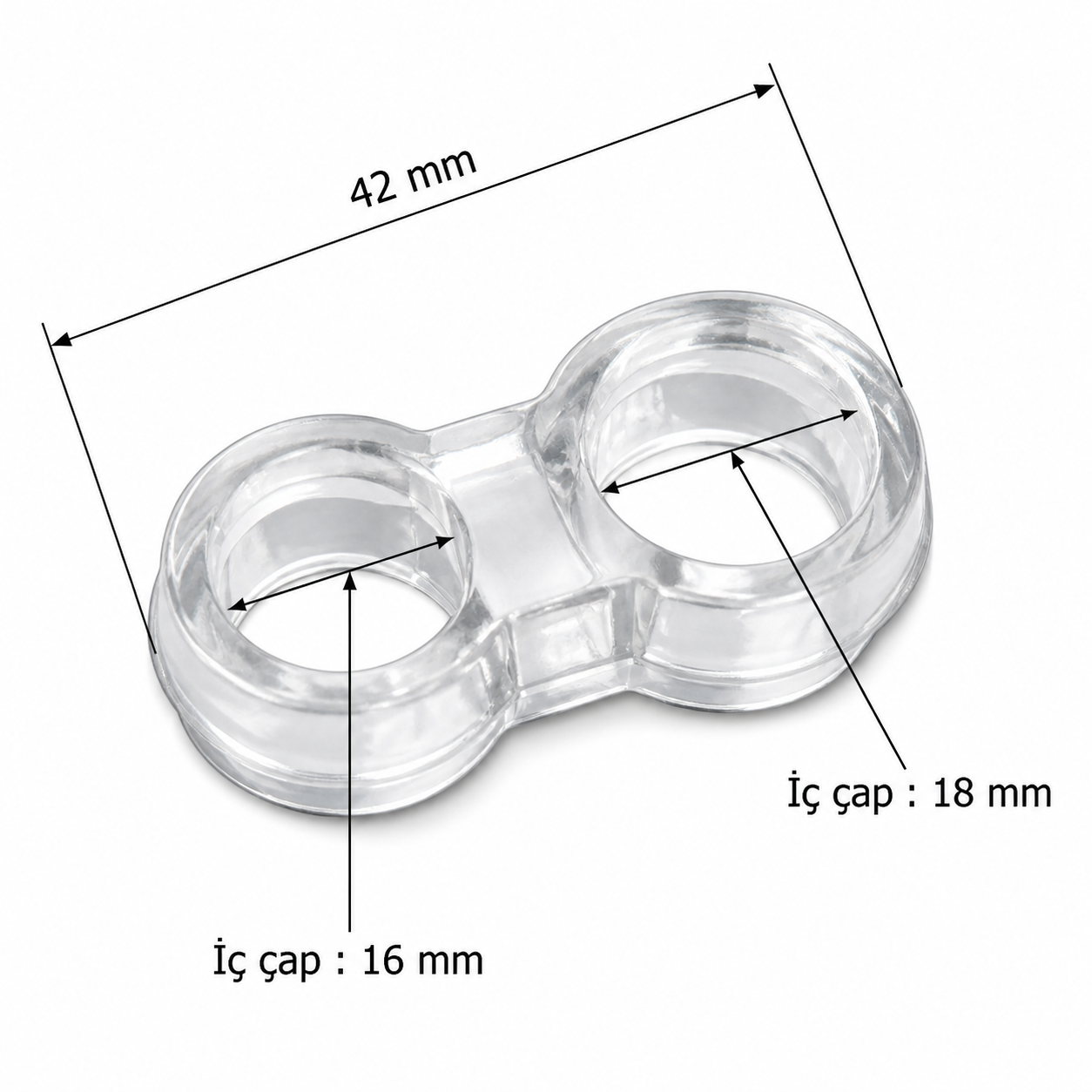 Butoir RIV Bloc transparent AYTUG RF4560 pour protection meuble, amortissement léger et finition intérieure