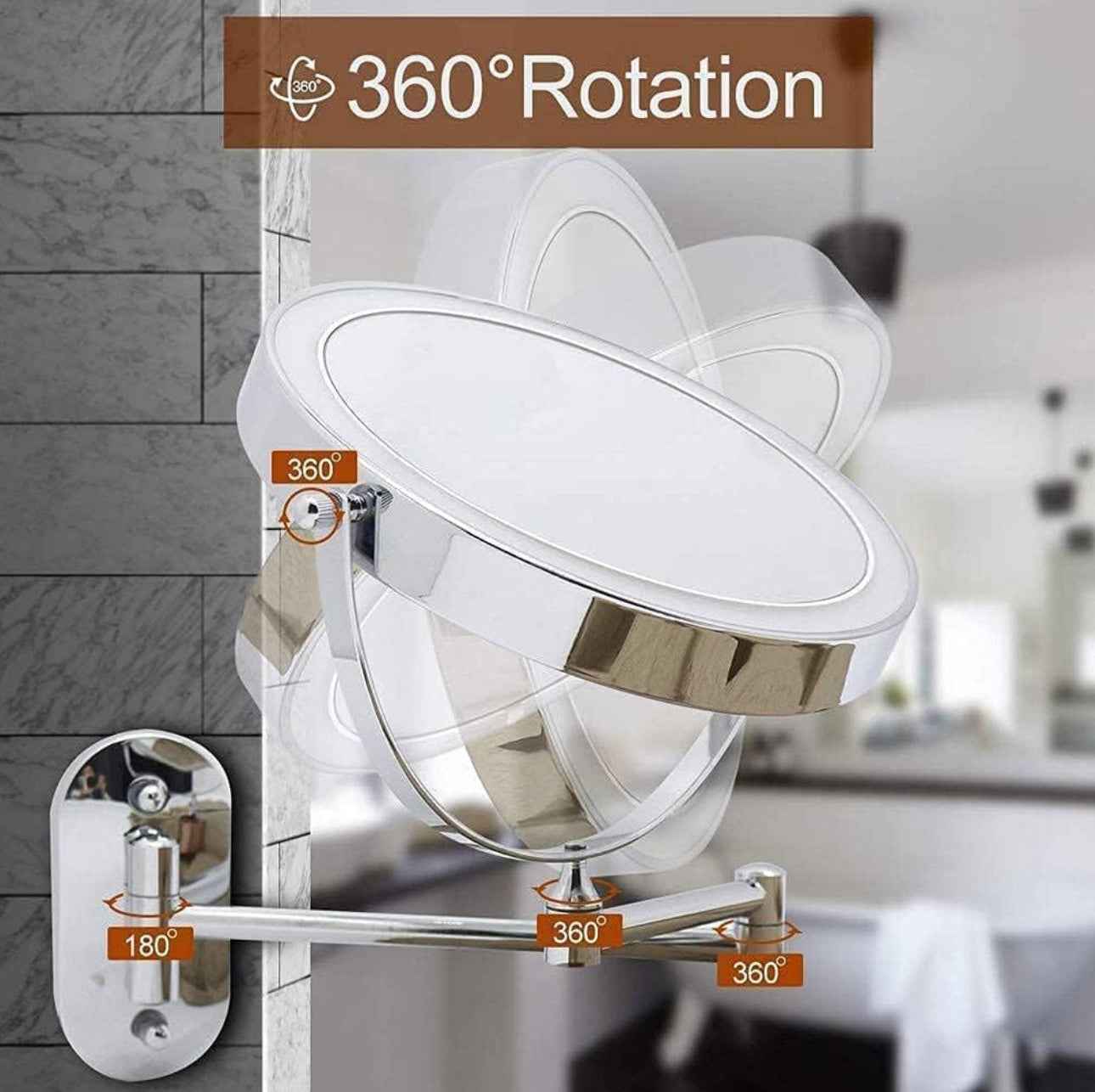 Miroir Maquillage Mural LED Tactile Grossissant