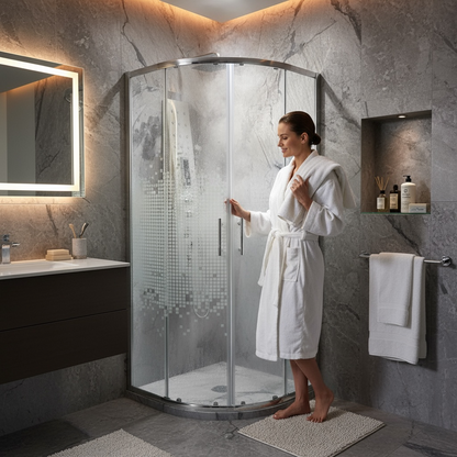 Cabine de douche rond 80/80/190 chromé