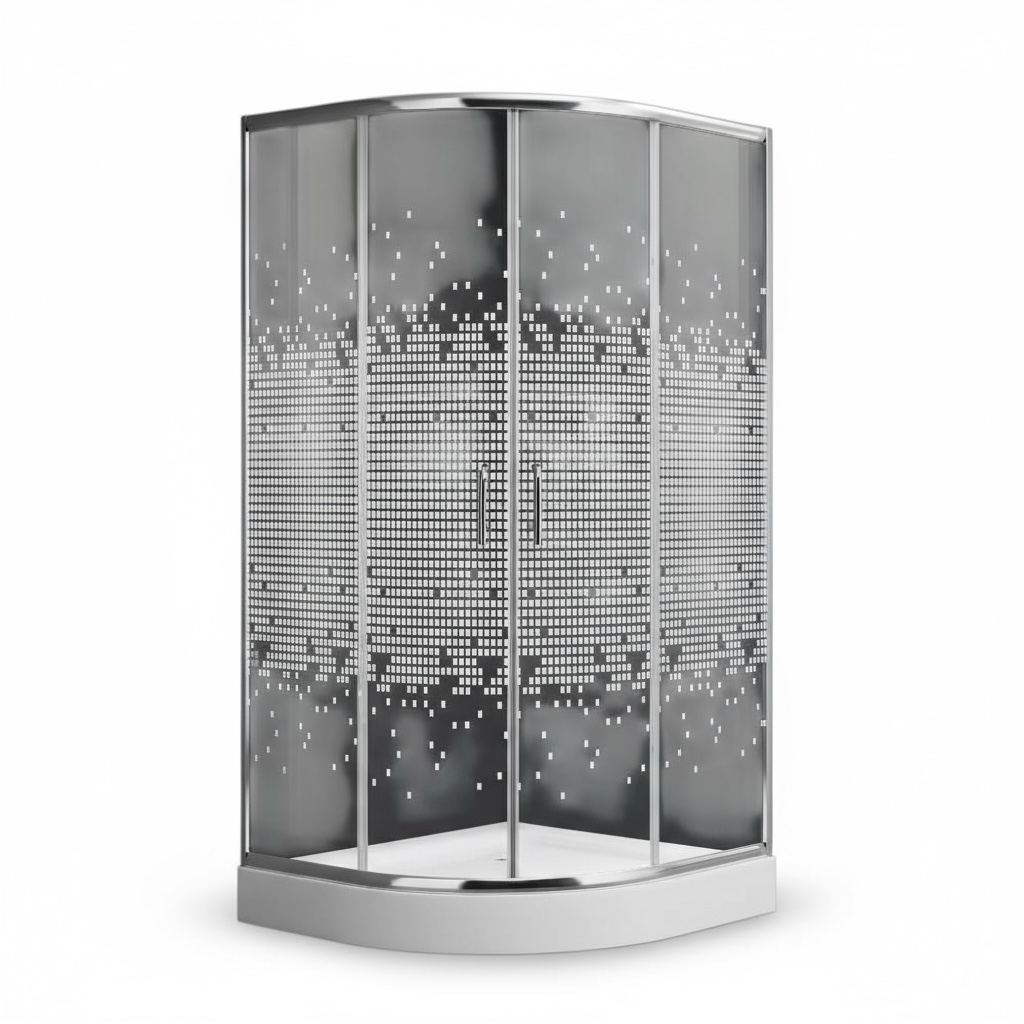 Cabine de douche rond 80/80/190 chromé