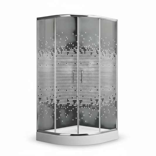 Cabine de douche rond 80/80/190 chromé