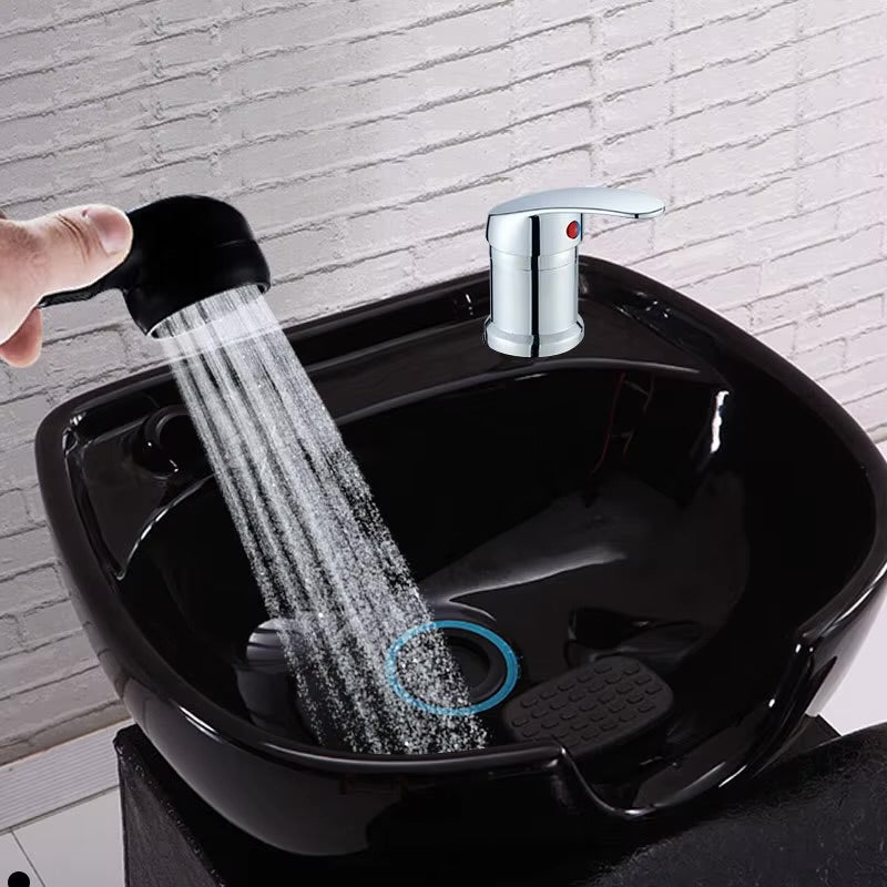 Bac de lavage céramique noir avec mitigeur et douchette pour salon de coiffure – SQES Ariana Menzah 8
