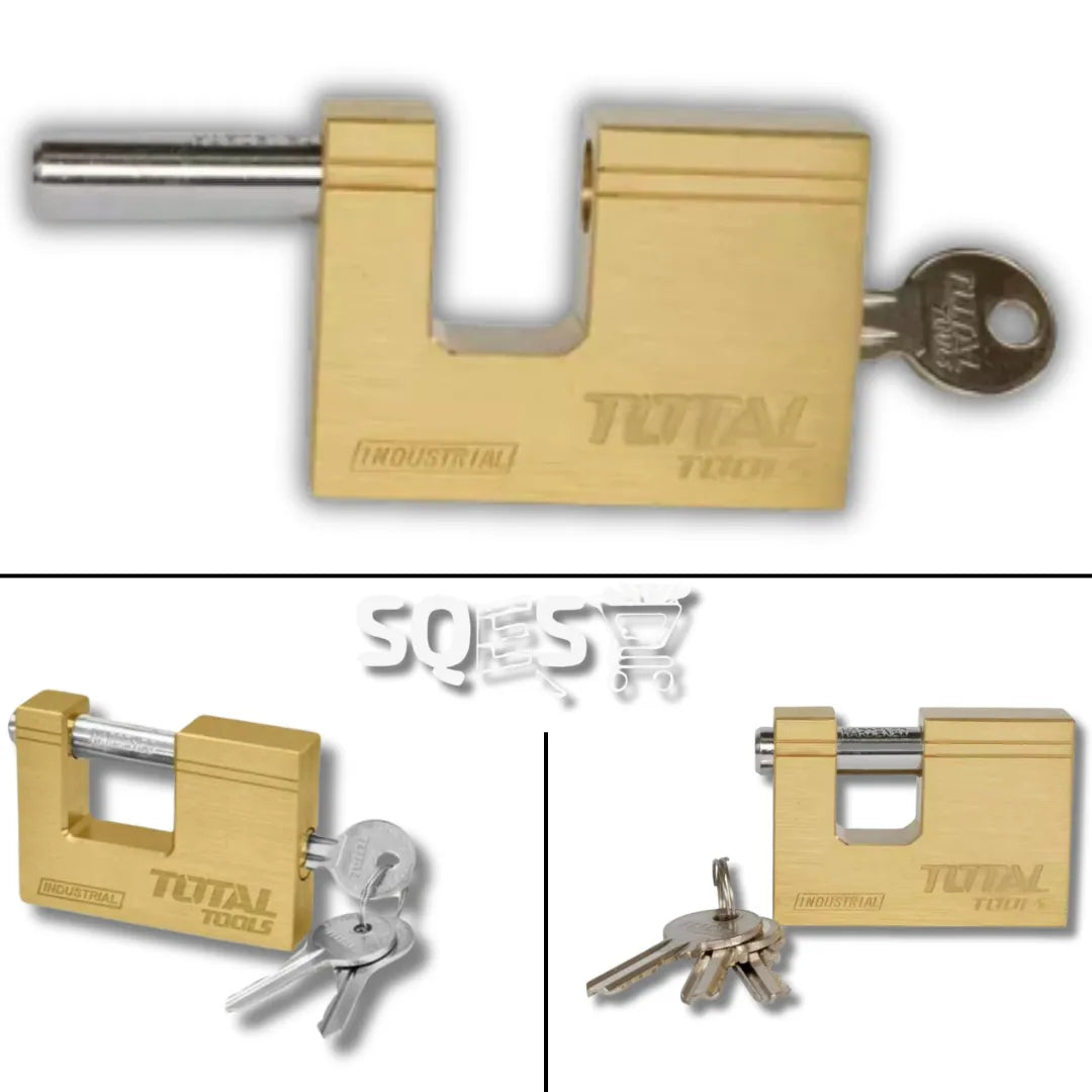 Cadenas Rectangle - en Laiton - Haute sécurité - 3 clés - TOTAL - SQES