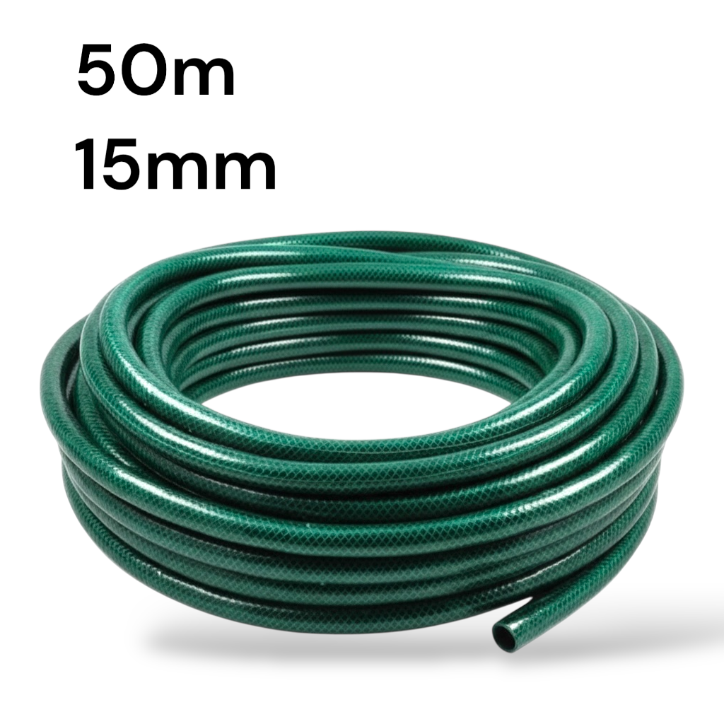 Tuyau de jardin tressé vert 50m 15mm sans accessoires