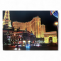Tableau Las Vegas Nuit 70x50cm Lumineux LED Toile Textile Haute Qualité