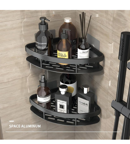 Ensemble de 2 étagères murales en aluminium - Rangement moderne et pratique